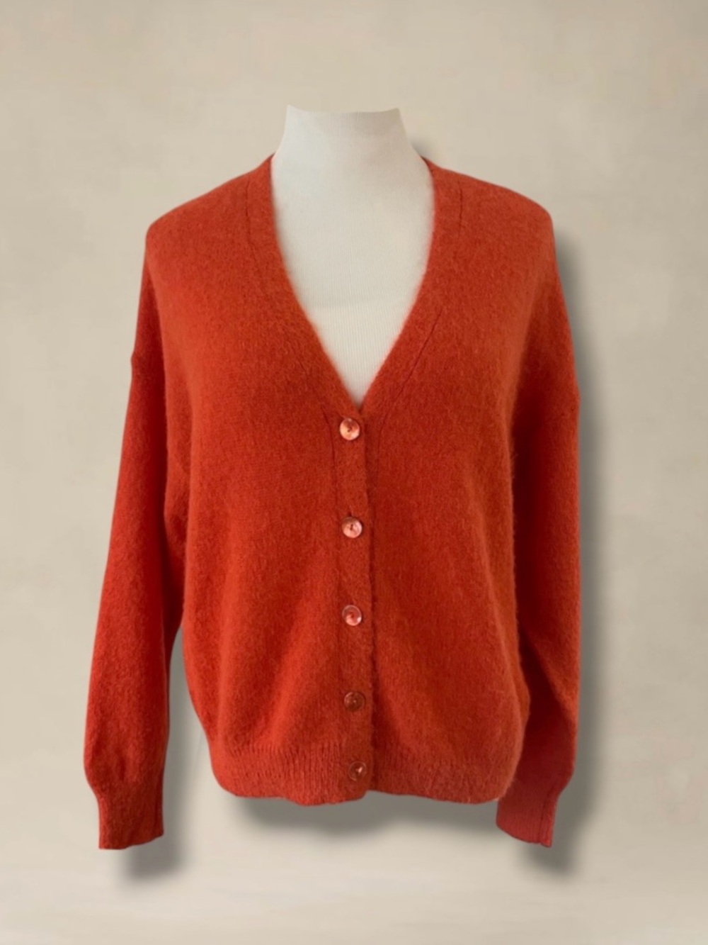 SUMMUM GILET ALPACA BLEND FEATHER LIGHT ORANGE CARDIGAN SWEATER